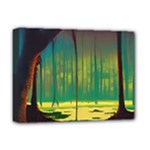 Nature Swamp Water Sunset Spooky Night Reflections Bayou Lake Deluxe Canvas 16  x 12  (Stretched) 