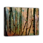 Woodland Woods Forest Trees Nature Outdoors Mist Moon Background Artwork Book Canvas 10  x 8  (Stretched)
