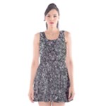 Black and white Abstract expressive print Scoop Neck Skater Dress