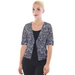 Black and white Abstract expressive print Cropped Button Cardigan