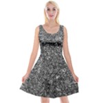 Black and white Abstract expressive print Reversible Velvet Sleeveless Dress