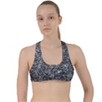 Black and white Abstract expressive print Criss Cross Racerback Sports Bra