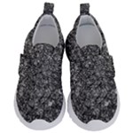 Black and white Abstract expressive print Kids  Velcro No Lace Shoes