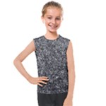 Black and white Abstract expressive print Kids  Mesh Tank Top