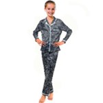 Black and white Abstract expressive print Kids  Satin Long Sleeve Pajamas Set