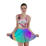 Circle Colorful Rainbow Spectrum Button Gradient Mini Skirt