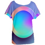 Circle Colorful Rainbow Spectrum Button Gradient Women s Oversized T-Shirt