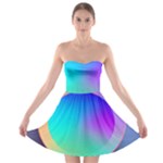 Circle Colorful Rainbow Spectrum Button Gradient Strapless Bra Top Dress