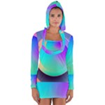 Circle Colorful Rainbow Spectrum Button Gradient Long Sleeve Hooded T-shirt