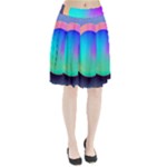 Circle Colorful Rainbow Spectrum Button Gradient Pleated Skirt