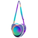 Circle Colorful Rainbow Spectrum Button Gradient Heart Shoulder Bag