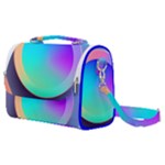 Circle Colorful Rainbow Spectrum Button Gradient Satchel Shoulder Bag