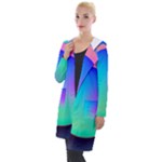 Circle Colorful Rainbow Spectrum Button Gradient Hooded Pocket Cardigan
