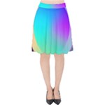 Circle Colorful Rainbow Spectrum Button Gradient Velvet High Waist Skirt