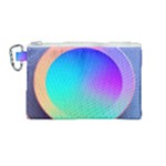 Circle Colorful Rainbow Spectrum Button Gradient Canvas Cosmetic Bag (Medium)