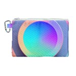 Circle Colorful Rainbow Spectrum Button Gradient Canvas Cosmetic Bag (Large)
