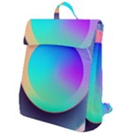 Circle Colorful Rainbow Spectrum Button Gradient Flap Top Backpack