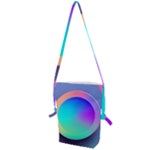 Circle Colorful Rainbow Spectrum Button Gradient Folding Shoulder Bag