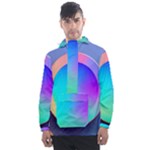 Circle Colorful Rainbow Spectrum Button Gradient Men s Front Pocket Pullover Windbreaker