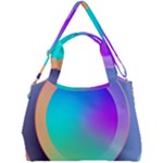 Circle Colorful Rainbow Spectrum Button Gradient Double Compartment Shoulder Bag
