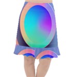 Circle Colorful Rainbow Spectrum Button Gradient Fishtail Chiffon Skirt