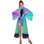 Circle Colorful Rainbow Spectrum Button Gradient Maxi Kimono