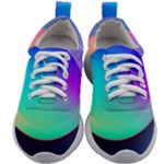 Circle Colorful Rainbow Spectrum Button Gradient Kids Athletic Shoes