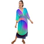 Circle Colorful Rainbow Spectrum Button Gradient Grecian Style  Maxi Dress