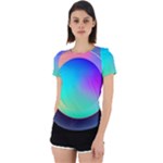 Circle Colorful Rainbow Spectrum Button Gradient Back Cut Out Sport T-Shirt