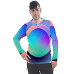 Circle Colorful Rainbow Spectrum Button Gradient Men s Pique Long Sleeve T-Shirt