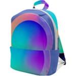 Circle Colorful Rainbow Spectrum Button Gradient Zip Up Backpack