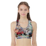 Digital Computer Technology Office Information Modern Media Web Connection Art Creatively Colorful C Sports Bra with Border