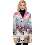Digital Computer Technology Office Information Modern Media Web Connection Art Creatively Colorful C Button Up Hooded Coat 