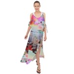 Digital Computer Technology Office Information Modern Media Web Connection Art Creatively Colorful C Maxi Chiffon Cover Up Dress