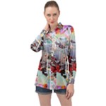 Digital Computer Technology Office Information Modern Media Web Connection Art Creatively Colorful C Long Sleeve Satin Shirt