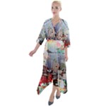 Digital Computer Technology Office Information Modern Media Web Connection Art Creatively Colorful C Quarter Sleeve Wrap Front Maxi Dress