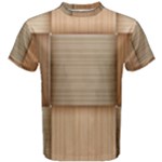 Wooden Wickerwork Texture Square Pattern Men s Cotton T-Shirt