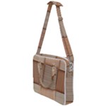 Wooden Wickerwork Texture Square Pattern Cross Body Office Bag