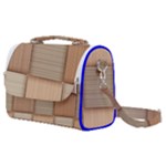 Wooden Wickerwork Texture Square Pattern Satchel Shoulder Bag