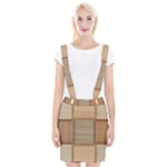Wooden Wickerwork Texture Square Pattern Braces Suspender Skirt