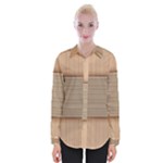 Wooden Wickerwork Texture Square Pattern Womens Long Sleeve Shirt