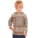 Wooden Wickerwork Texture Square Pattern Kids  Hooded Pullover