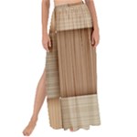 Wooden Wickerwork Texture Square Pattern Maxi Chiffon Tie-Up Sarong