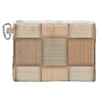 Wooden Wickerwork Texture Square Pattern Canvas Cosmetic Bag (XL)