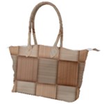 Wooden Wickerwork Texture Square Pattern Canvas Shoulder Bag