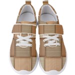 Wooden Wickerwork Texture Square Pattern Men s Velcro Strap Shoes
