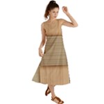 Wooden Wickerwork Texture Square Pattern Summer Maxi Dress