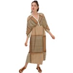 Wooden Wickerwork Texture Square Pattern Grecian Style  Maxi Dress