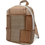 Wooden Wickerwork Texture Square Pattern Zip Up Backpack