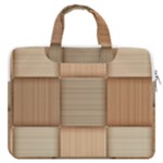 Wooden Wickerwork Texture Square Pattern MacBook Pro 15  Double Pocket Laptop Bag 